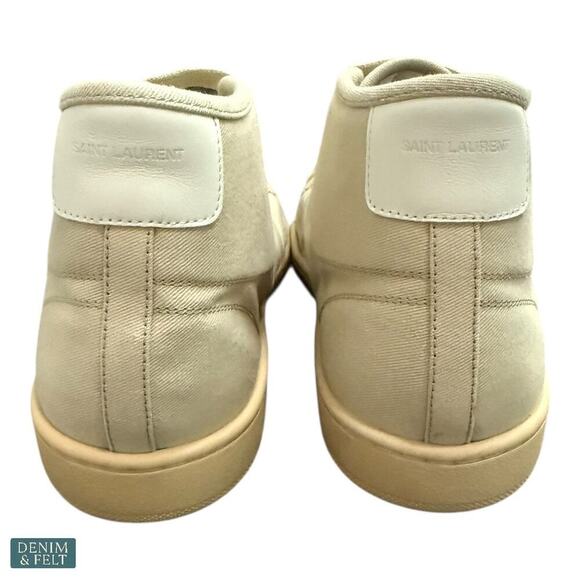 NEW Saint Laurent Court Classic SL/39 Beige Coffee Canvas High-Top Sneakers Luxe main image 14